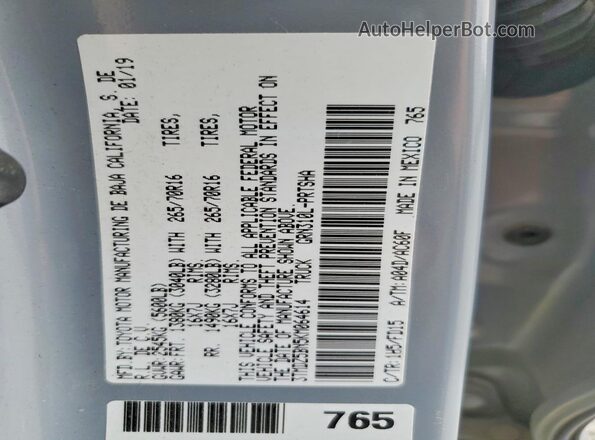 3TMDZ5BN5KM064614 2019 TOYOTA TACOMA Gray Вид підкапотного простору