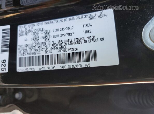 3TMKB5FN8RM000373 2024 TOYOTA TACOMA Black 