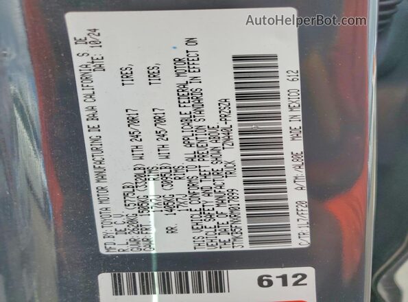 3TMKB5FNXRM017899 2024 TOYOTA TACOMA Gray Շարժիչի բաժամունքի տեսք
