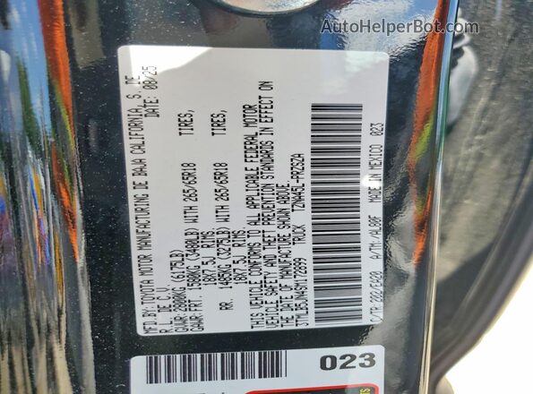 3TMLB5JN4SM172899 2025 TOYOTA TACOMA Black Вид наклейки з VIN-кодом