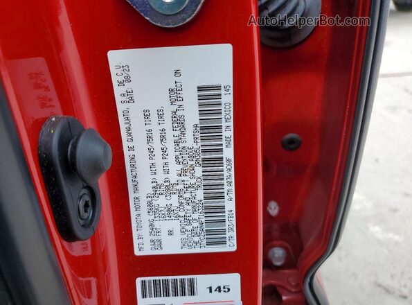 3TYCZ5AN4PT163224 2023 TOYOTA TACOMA Red Շարժիչի բաժամունքի տեսք