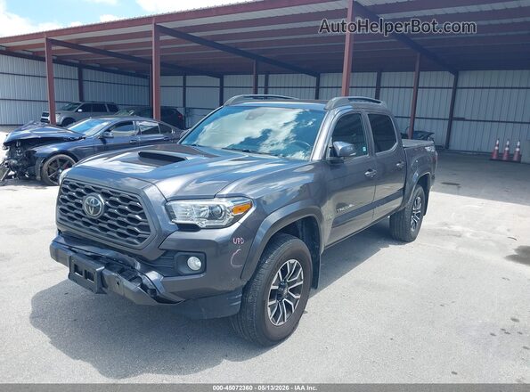 3TYCZ5AN7NT077046 2022 TOYOTA TACOMA Gray წინა მარცხენა ხედი სამი მეოთხედიდან