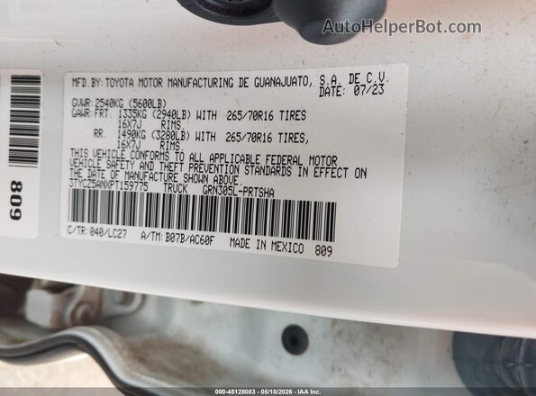 3TYCZ5ANXPT159775 2023 TOYOTA TACOMA White Engine compartment view