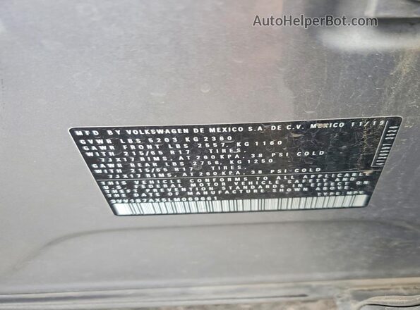 3VV1B7AX5LM069661 2020 VOLKSWAGEN TIGUAN Silver Widok naklejki z numerem VIN