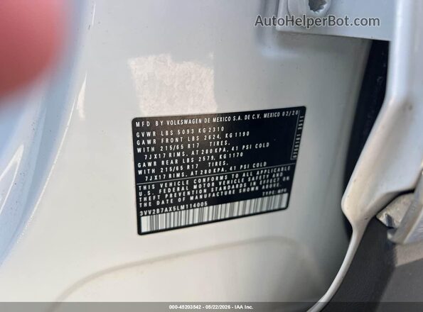 3VV2B7AX5LM114005 2020 VOLKSWAGEN TIGUAN White Вид підкапотного простору