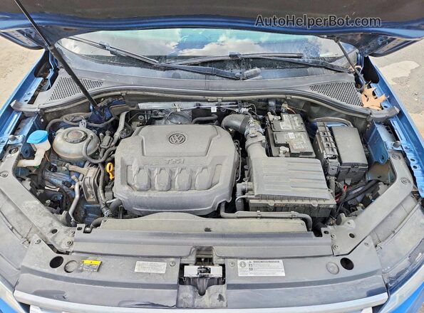 3VV3B7AX0KM102427 2019 VOLKSWAGEN TIGUAN Blue ძრავის განყოფილების ხედი