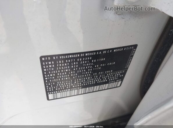 3VV4B7AX8RM158792 2024 VOLKSWAGEN TIGUAN White ძრავის განყოფილების ხედი