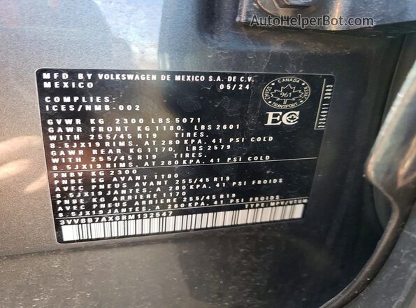 3VV8B7AX6RM132547 2024 VOLKSWAGEN TIGUAN Gray 