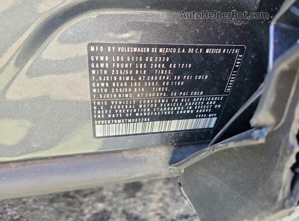 3VVER7RMXTM063264 2026 VOLKSWAGEN TIGUAN Gray 