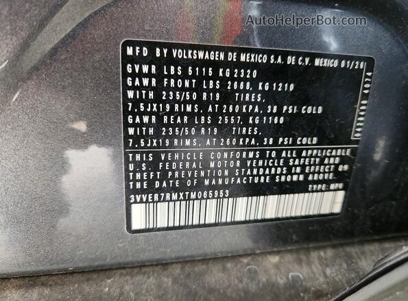 3VVER7RMXTM065953 2026 VOLKSWAGEN TIGUAN Серый 
