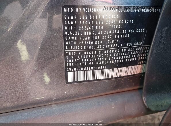 3VVGR7RM3SM019579 2025 VOLKSWAGEN TIGUAN Gray Engine compartment view