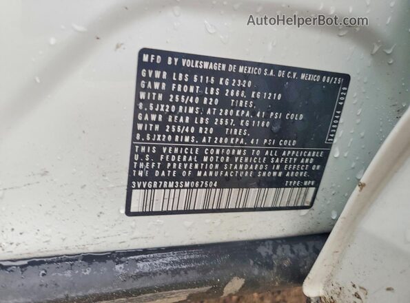 3VVGR7RM3SM067504 2025 VOLKSWAGEN TIGUAN White 