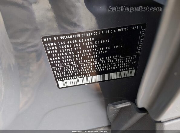 3VVPX7B23NM036014 2022 VOLKSWAGEN TAOS Gray 
