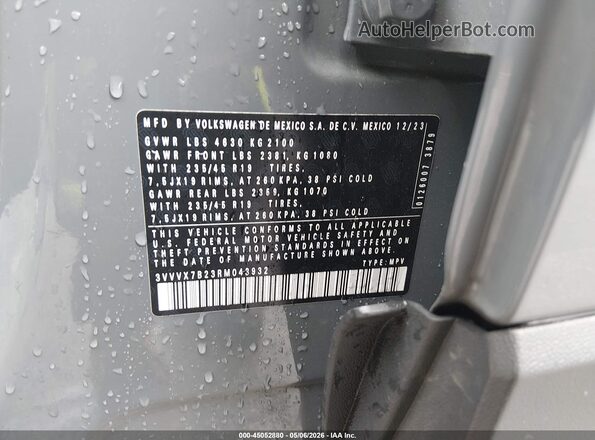 3VVVX7B23RM043932 2024 VOLKSWAGEN TAOS Черный Вид подкапотного пространства