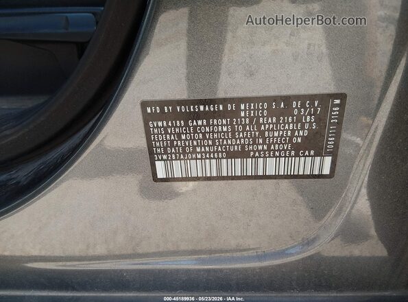 3VW2B7AJ0HM344680 2017 VOLKSWAGEN JETTA Gray Вид підкапотного простору