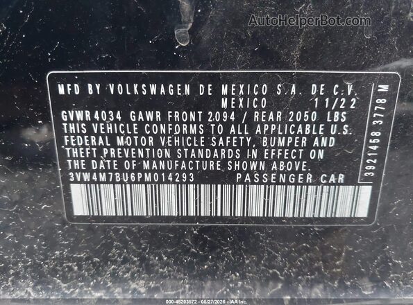 3VW4M7BU6PM014293 2023 VOLKSWAGEN JETTA Black Engine compartment view