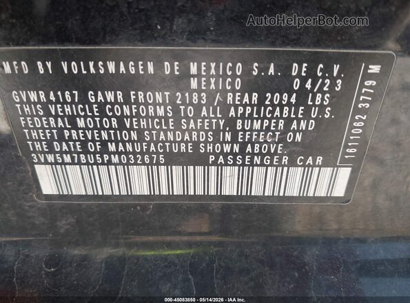 3VW5M7BU5PM032675 2023 VOLKSWAGEN JETTA Black Engine compartment view