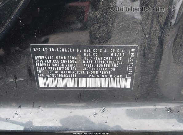 3VW7M7BU1PM031256 2023 VOLKSWAGEN JETTA Black Շարժիչի բաժամունքի տեսք