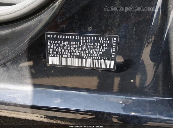 3VW7M7BU1RM069816 2024 VOLKSWAGEN JETTA Black Engine compartment view