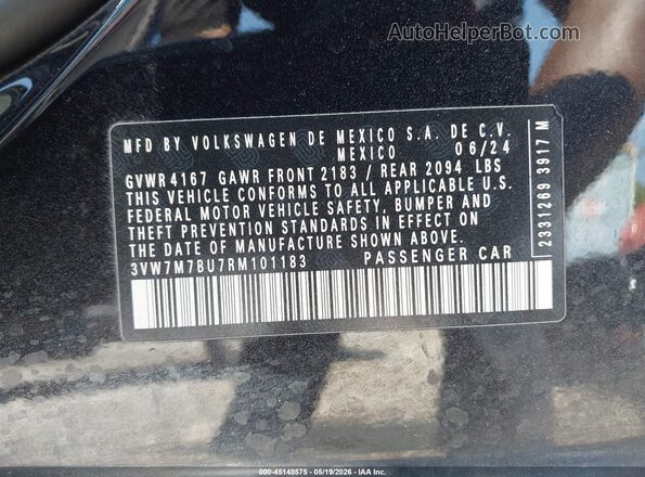 3VW7M7BU7RM101183 2024 VOLKSWAGEN JETTA Черный Вид подкапотного пространства