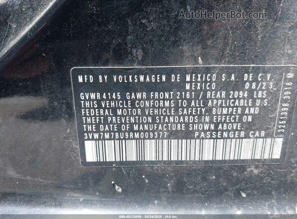3VW7M7BU9RM009377 2024 VOLKSWAGEN JETTA Black Widok komory silnika