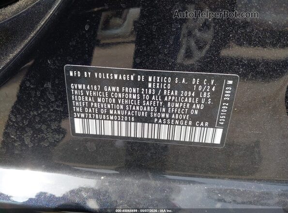3VW7X7BU8SM032016 2025 VOLKSWAGEN JETTA Black Widok komory silnika