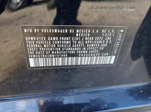 3VWC57BU2MM101886 2021 VOLKSWAGEN JETTA Черный Вид подкапотного пространства