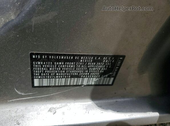 3VWC57BU7LM087918 2020 VOLKSWAGEN JETTA Gray 