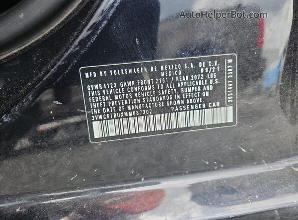 3VWC57BUXMM087302 2021 VOLKSWAGEN JETTA Black Vista del compartimento del motor