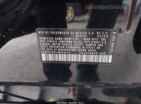 3VWCB7BU7LM054412 2020 VOLKSWAGEN JETTA Black Engine compartment view