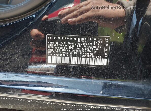 3VWCM7BU8NM024722 2022 VOLKSWAGEN JETTA Black Widok komory silnika