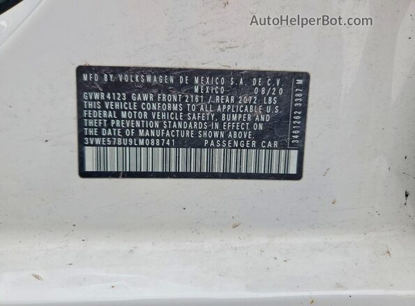 3VWE57BU9LM088741 2020 VOLKSWAGEN JETTA Белый Вид подкапотного пространства