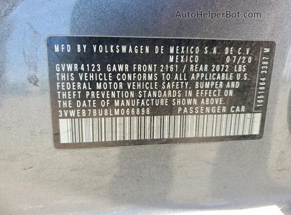 3VWEB7BU8LM066898 2020 VOLKSWAGEN JETTA Charcoal Vista del compartimento del motor