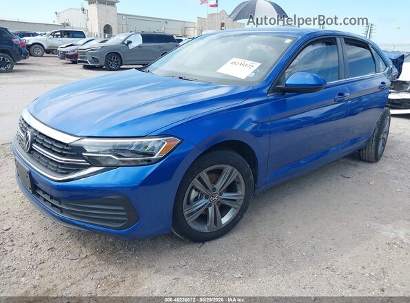 3VWEM7BU1RM056054 2024 VOLKSWAGEN JETTA Blue Առջևի ձախ երեք քառորդ տեսարան