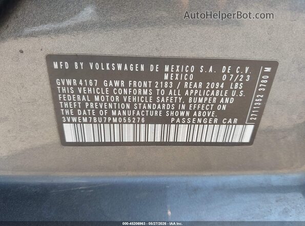 3VWEM7BU7PM055276 2023 VOLKSWAGEN JETTA Gray Շարժիչի բաժամունքի տեսք