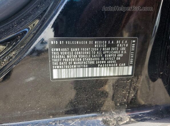 3VWN57BU3KM107153 2019 VOLKSWAGEN JETTA Black 