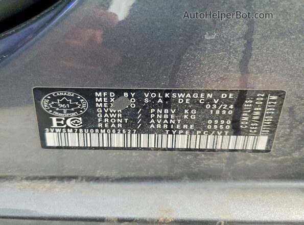 3VWSM7BU0RM062527 2024 VOLKSWAGEN JETTA Серый Вид подкапотного пространства