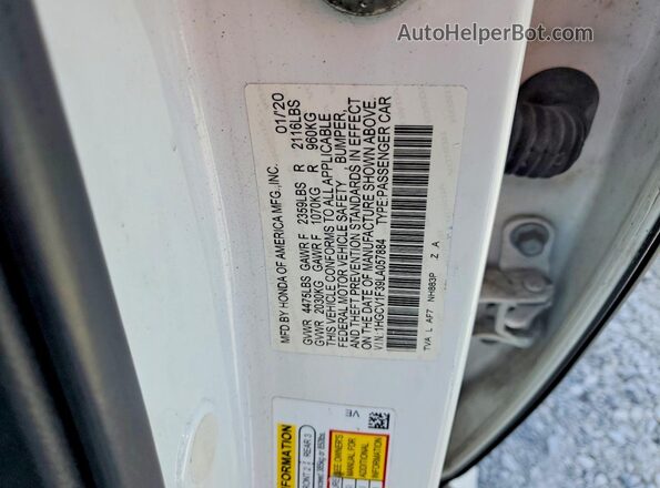 1HGCV1F39LA057884 2020 HONDA ACCORD White 