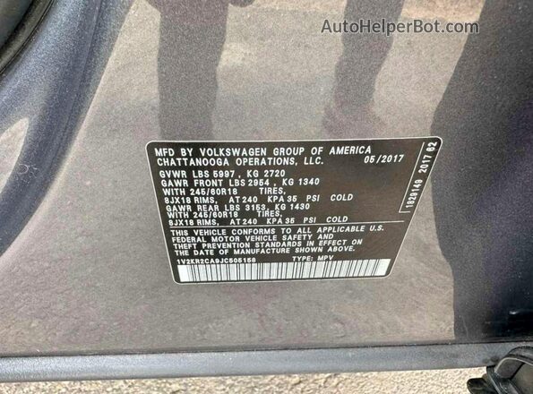 1V2KR2CA9JC505158 2018 VOLKSWAGEN ATLAS Silver 
