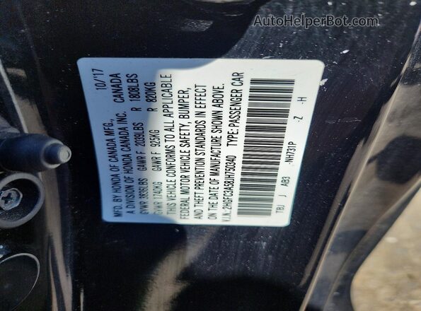 2HGFC3A58JH750340 2018 HONDA CIVIC Black 
