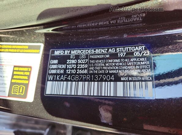 W1KAF4GB7PR137904 2023 MERCEDES-BENZ C Black 