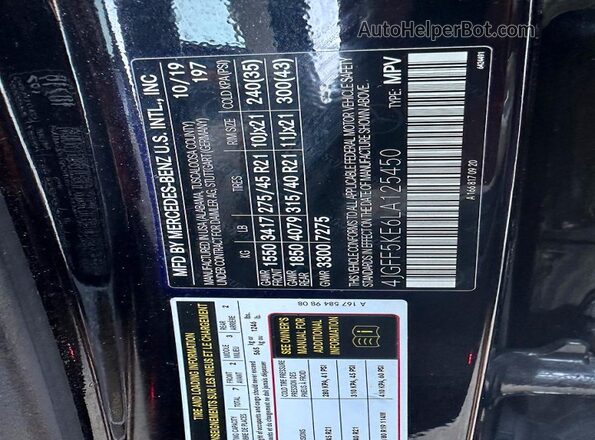 4JGFF5KE6LA125450 2020 MERCEDES-BENZ GLS Black 