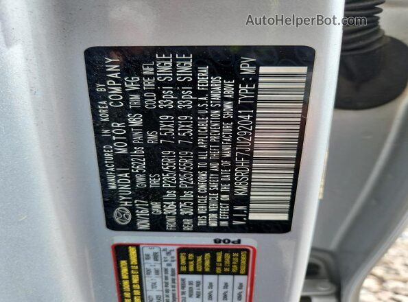 KM8SRDHF7JU292041 2018 HYUNDAI SANTA Silver 