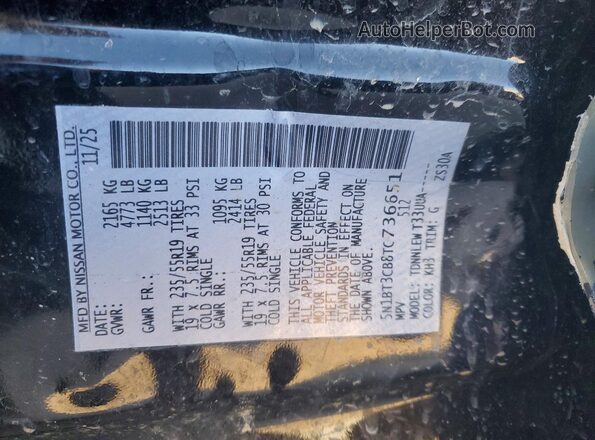 5N1BT3CB8TC736651 2026 NISSAN ROGUE Black 