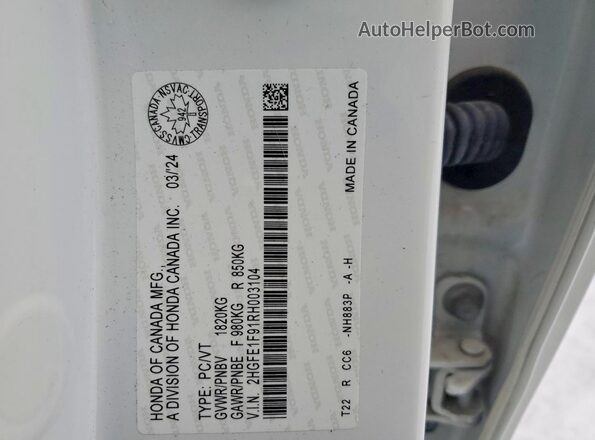 2HGFE1F91RH003104 2024 HONDA CIVIC White 