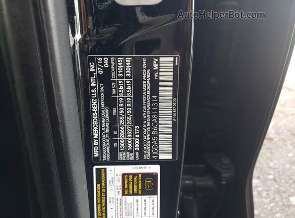 4JGDA5JB6GA811314 2016 MERCEDES-BENZ GLE Black 