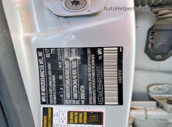4JGDA6DB5HA935657 2017 MERCEDES-BENZ GLE Silver 
