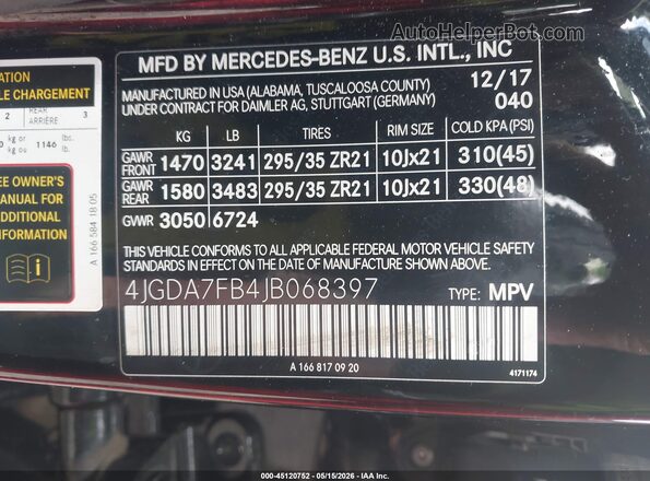 4JGDA7FB4JB068397 2018 MERCEDES-BENZ AMG GLE 63 Black Engine compartment view