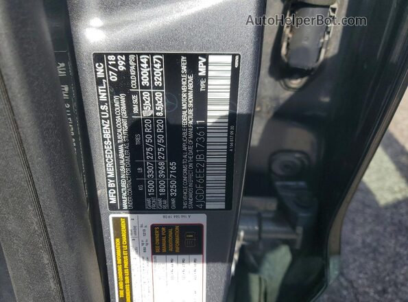4JGDF6EE2JB173611 2018 MERCEDES-BENZ GLS Серый Панорамный вид салона 360°