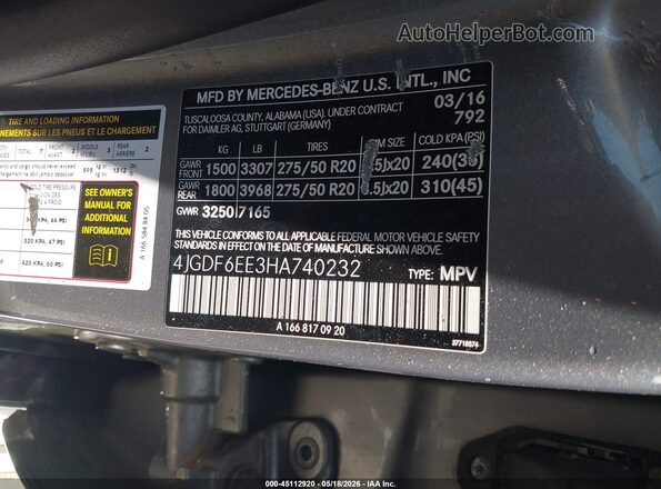 4JGDF6EE3HA740232 2017 MERCEDES-BENZ GLS 450 Серебряный Вид подкапотного пространства